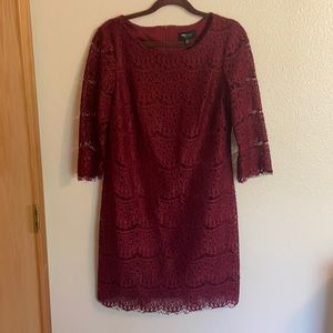 Dark red lace dress LIKE NEW